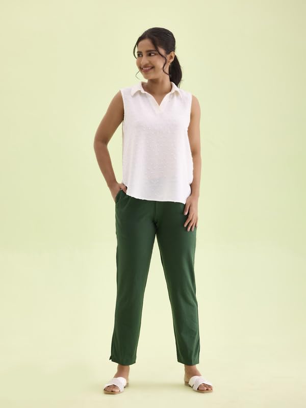 Image of GO COLORS Soft Cotton Stretch Kurti Pants Full Length for Women| Breathable, Mid Rise