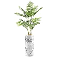 SIGNWIN Areca Palm Tree with White Granite & Gray Marble Swirl Effect Vase Abstract Rocky Minimalism Zen Relax/Calm Multicolor Cool for Living Room, Bedroom, Office - X-Large 5 Feet (60