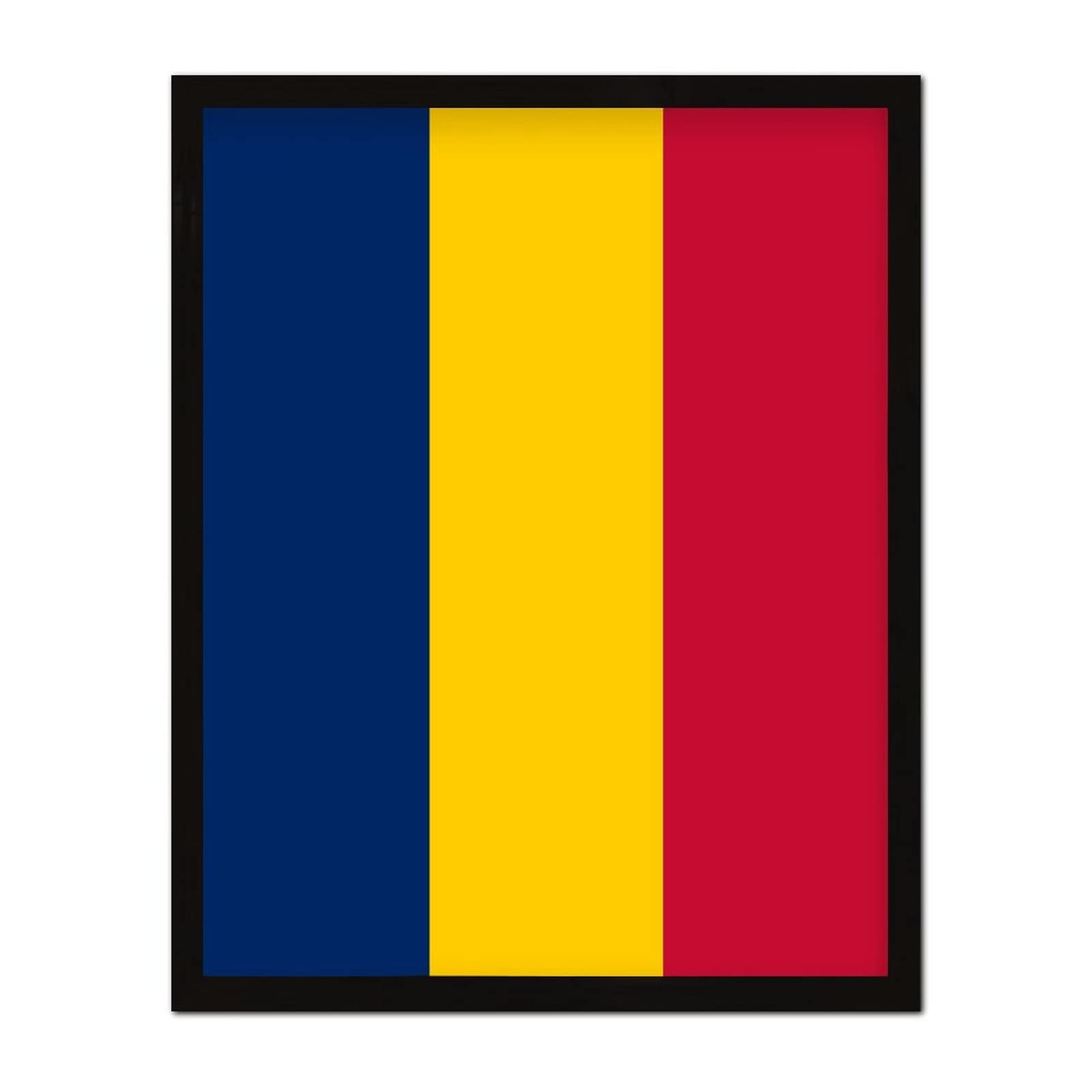 Drapeau du Tcha, art encadré, planche en bois personnalisée pour mur, maison, cuisine, ferme, 40,6 x 50,8 cm
