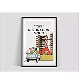  Tim und Struppi Poster Tim und Struppi Herg Kunstausstellung Poster Tim und Struppi Cartoon Druck Herge Cartoonist Poster Vintage Tim und Struppi Cartoon-40x60cm Kein Rahmen