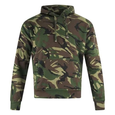 Men's Pullover Woodland/ DPM Camo Hoodie with Elasticated Cuffs and Hem (Medium) Cover