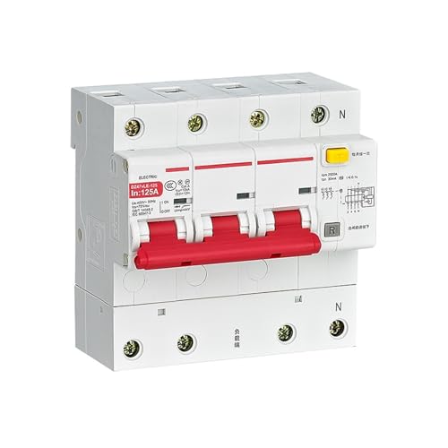Disjoncteur DZ47vLE-125 3P+N 80A 50mA pour protection contre courant de fuite élevé