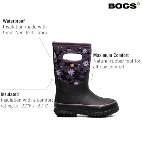 Image of BOGS Grasp Kids Waterproof Rain Boots, Insulated Winter Snow Boots | Winter Boots, for Rain, Snow & Mud with Easy Pull-On Handles for Toddlers, Boys & Girls, All-Weather Protection