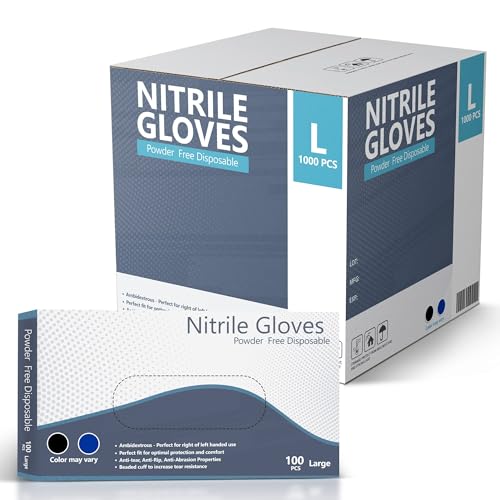 SPRINGCARE Nitrile Gloves, Disposable Gloves, Comfortable, Powder Free, Latex Free | 1000 Pcs (Large)