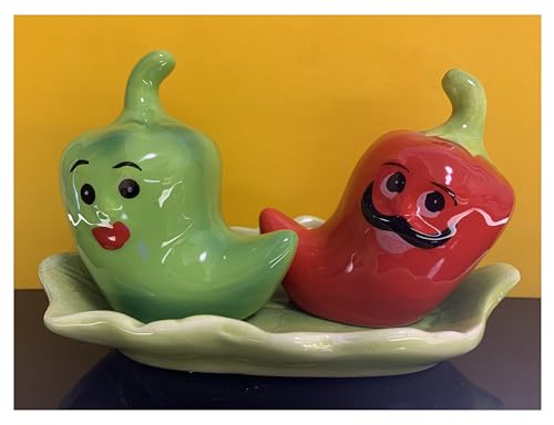 Ceramic 3D Capsicum-shaped Pattern DIY Salt and Pepper Seasoning Set - Stylish and Functional Tableware for Kitchen and Dining - Surprise Gift (Capsicum)