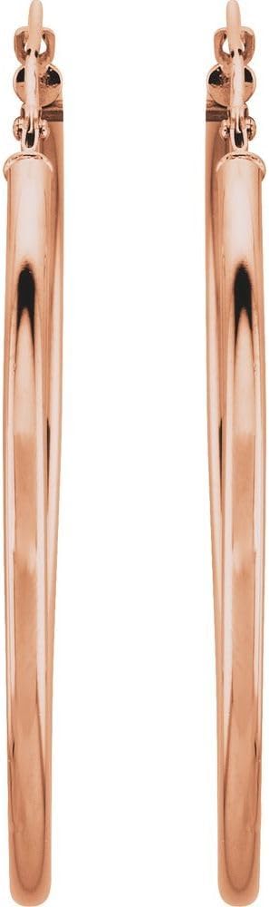 14k Rose Gold 40mm Hoop Earrings (40mm x 2mm) - Image 2