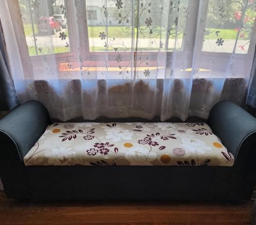 Image of SearchI Dining Bench Cover, Stretch Washable Long Bench Seat Covers, Rectangle Dining Table Bench Slipover for Dining Room, Living Room, Kitchen(Big Flower)
