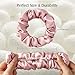 YFONG 3 PCS 100% Mulberry Silk Scrunchies for Women Girls, 22 Momme Soft Hair Ties for Frizz & Breakage Prevention, Elastic Ponytail Holders Gentle And No hurt, (Pink+Black+Champagne)