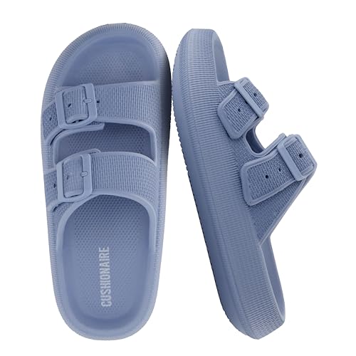 Image of CUSHIONAIRE Fame Pillow Recovery Sandals for Women, Adjustable Double Buckle Waterproof EVA Cloud Slides for Women