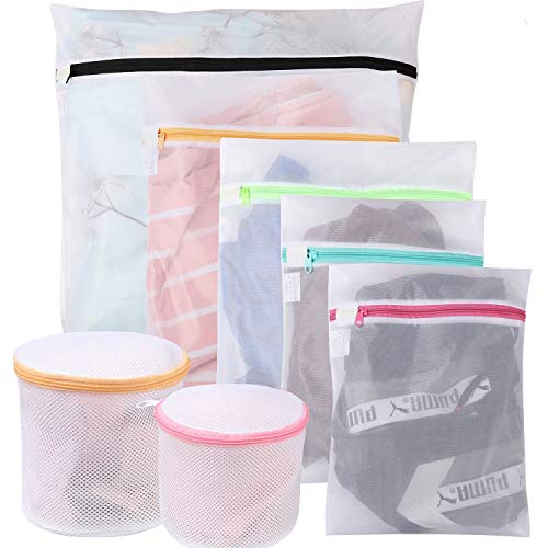 [Amazonブランド] Umi.(ウミ)洗濯ネット ランドリーネット バッグ 洗濯袋 ウォッシュ バッグ 角型5点＋ 円筒型２点 セット ブラジャー/コート/セーター/下着/Ｔ－シャツ/靴下など 細かい綱目 丈夫 耐久性 型崩れ防止 絡み防止 傷付き防止 旅行 収納ネット 家庭用