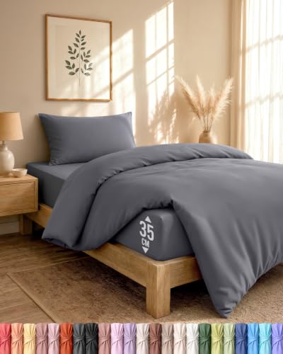 Utopia Bedding 3 Piece Single Bedding Set (Grey)