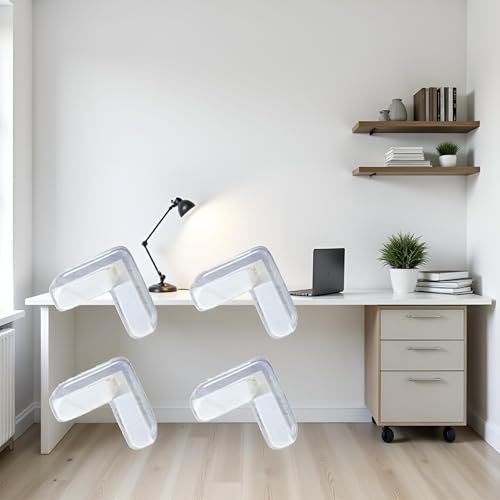 Image of 4Pcs Transparent Table Corner Protector Angle Pad Corner Guard Table Corner Bumper Attractive Bed Rails and Rail Guards Bathroom Safety