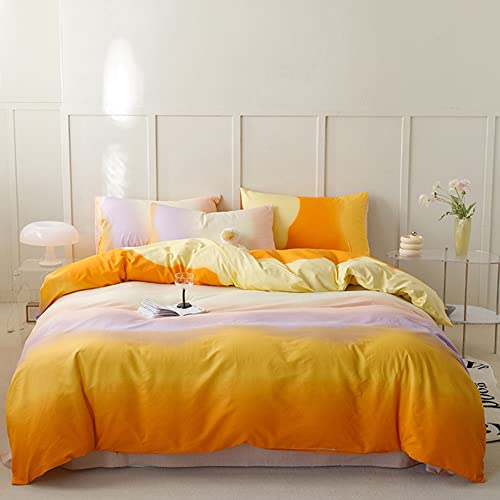 Clothknow Orange Gradient Comforter Set Queen Yellow And Purple Bedding Comforter Sets Beige Yellow Bedding Sets Queen Brown Abstract Art Comforter Queen Soft Comfy 3Pcs Mustard Bed Comforter Queen #TOP6