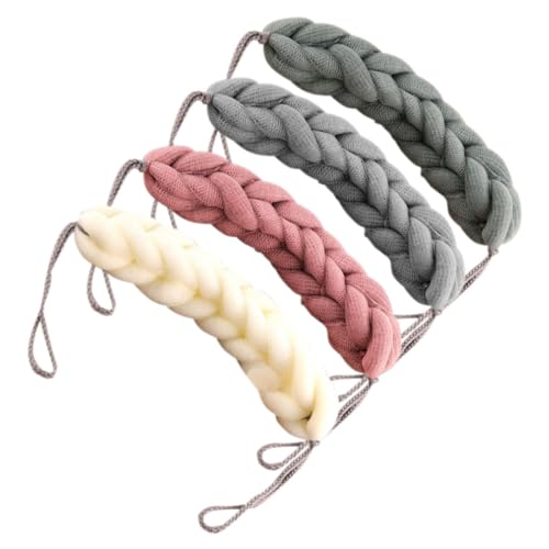 FOYTOKI 4Pcs Shower Loofah Soft Bathing Body Scrubbers for Gentle Exfoliation Convenient Mesh Poufs Grey for Daily Cleaning and Relaxation