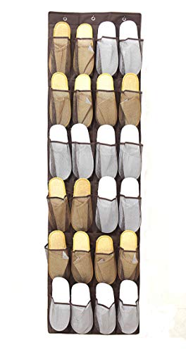 Rangement à Chaussures à Suspendre sur la Porte, 24 Grandes Poches en Maille Filet pour Chaussettes, Support en Tissu Non tissé Cover
