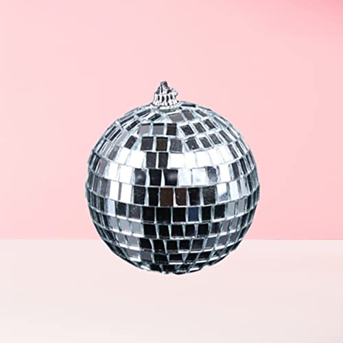 1 unidad de bola espejada plateada para discoteca, decoración colgante para fiestas, bodas, clubes nocturnos y festivales, para eventos de baile y decoración del hogar miniatura 3