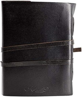 Handmade Leather Journal/Writing Notebook Diary/Bound Daily Notepad For Men & Women Unlined Paper Medium, writing pad gift for artist, sketch (8 x 6, Black)