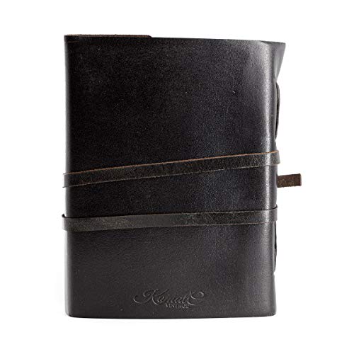 Handmade Leather Journal | Writing Notebook Diary | Bound Daily Notepad For Men & Women Unlined Paper Medium, writing pad for artist, sketch