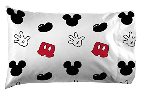 Image of Jay Franco Kids Sheet Set with Fitted, Flat Sheets & Pillow Cover - Ultra-Soft Bedding with Pillowcase for Room Decor, White - Mickey Mouse, 3 Piece Twin
