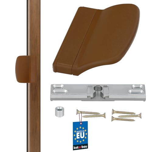 KOTARBAU Maniglia per porta del balcone, pratica maniglia per porta del balcone, 6. diversi colori, sicura per fumatori, terrazze, porte, maniglia universale (marrone)