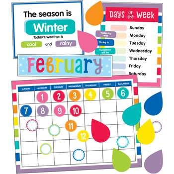 Hello Sunshine Calendar Bulletin Board Set Multicoloured