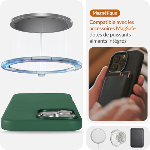 Coque cuir véritable iPhone 16 Pro fini les rayures étui MagSafe