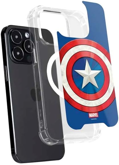 Skinit Phone Case Compatible with MagSafe iPhone 16 Pro - Officially Licensed Marvel Captain America Shield Design