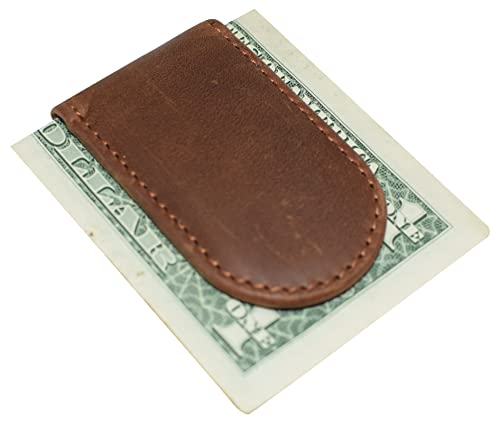 MARSHAL Leather Money Clip - Strong Magnets Holds 30+ Bills for Men - Cash Leather Card Holder3