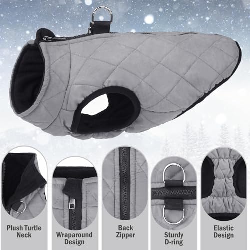 Image of SCENEREAL Winter Dog Vest Coat with Harness Built in