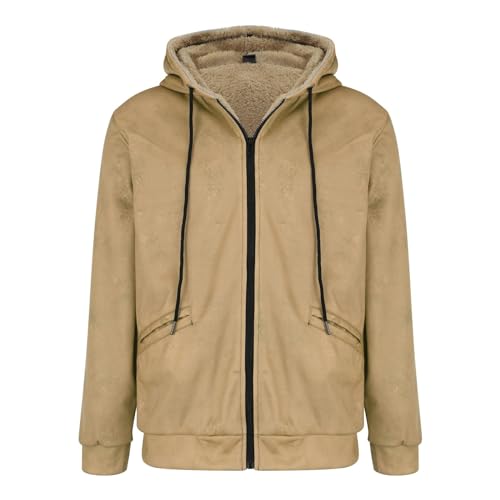 Veste à capuche homme en coton café zippée thermique taille XXXL
