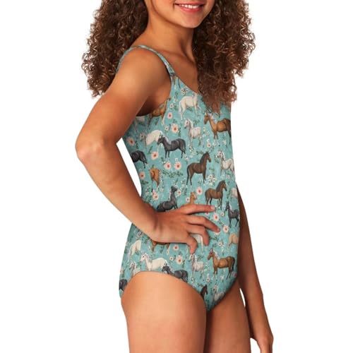 Image of Uourmeti Girls' One-Piece Swimwear Halter Bathing Suit Big Kids Summer Beach Swim Suits Swimming Wear
