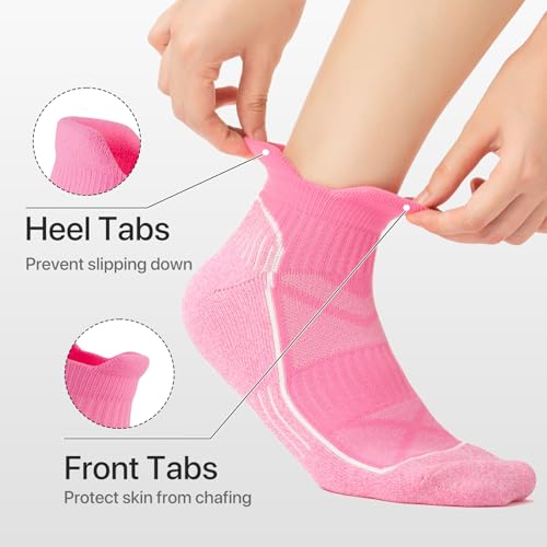 fenglaoda Compression Ankle Socks for Women & Men 6 Pairs– Low Cut Running Socks with Arch Support, Cushioned Sole & Heel Tab - image 5