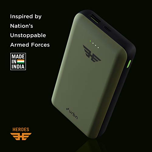URBN Lithium_Polymer 20000 mAh 22.5W Super Fast Charging Ultra Compact Power Bank with Quick Charge & Power Delivery, Type C Input/Output, Made in India, Type C Cable Included (Camo) view 2