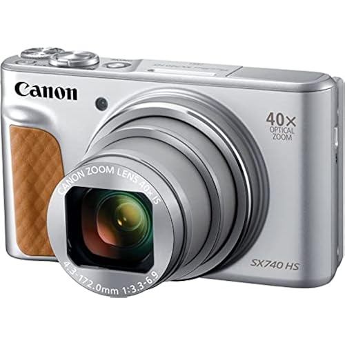 Canon PowerShot SX740 Digital Camera w/40x Optical Zoom & 3 Inch Tilt LCD - 4K Video, Wi-Fi, NFC, Bluetooth Enabled (Silver)