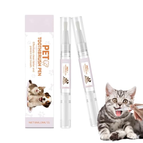 Limpieza dental para perros – Herramienta de cuidado dental diaria para perros | 2 cepillos de dientes portátil contra manchas, malo y frescura