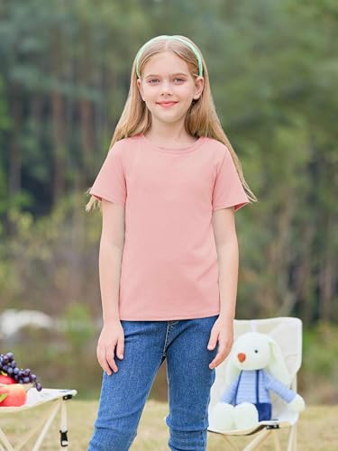 Image of Imily Bela Girls Summer Crewneck T Shirts 5-14 Years | Kids, Casual, Short Sleeve, Loose Basic Tee Tops, Versatile Everyday Wear, Sports, school, party & outdoor activities