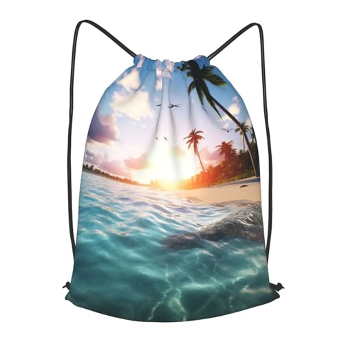 Drawstring Bag for Women Lightweight Sports Gym Bag Beautiful Beach Soccer Backpack for Travel