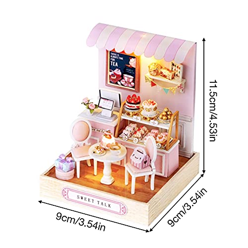 Puppenhaus möbel Holz weihnachten DIY Miniatur Puppenhaus Bausatz Kit mit Möbeln Handgefertigte Holzhaus Pädagogisches… – Bild 8