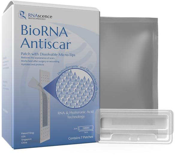 BioRNA Advanced Scar Care Solution (Box of 7 Patches), Clinically Tested Scar Patch to Help Improve and Reduce the Appearance of Scars