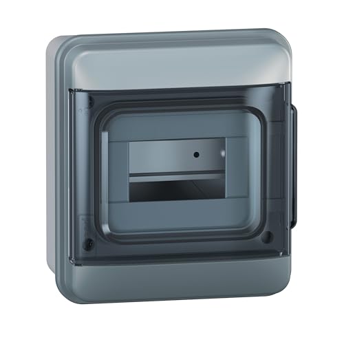 LEGRAND, Plexo S Feuchtraumverteiler, Aufputzverteiler, Schutzart: IP65-IK07, 1-reihig, 6 Module, Maße: 200 x 177 x 106 (H x B x T in mm) mit Neutralleiter- und Schutzleiter-Klemmenleiste, 601886