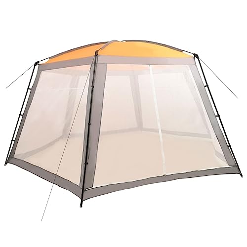 vidaXL Poolzelt Garten Pavillon Pooldach Poolpartyzelt Gartenpavillion Pool Zelt Poolüberdachung Sonnenschutz Stoff 660x580x250cm Grau