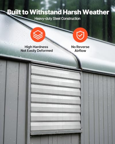 Image of VEVOR 36 Inch Shutter Exhaust Fan Wall Mounted Automatic Louvers Silver, Sturdy Steel Housing, Low Noise, AC Motor, 9761 CFM Ventilation and Cooling for Attic, Garage, Barn, Greenhouse, Workshop