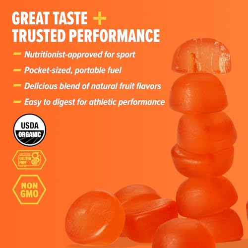 Image of Honey Stinger Organic Orange Blossom Energy Chew, Gluten Free & Caffeine Free, for Exercise, Running and Performance, Sports Nutrition for Home & Gym, Pre and Mid Workout, 21.6 Ounces (Pack of 12)