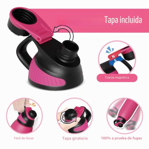 Miniatura 2 de Fjbottle Botella Deportiva De Acero Inoxidable Con Tapa Magnética, 1 L, 800 Ml, 600 Ml, 400 Ml, Sin Bpa, A Prueba De Fugas, Botella De Agua Para Niños, Apta Para Bicicleta, Para La Escuela, El Fitness