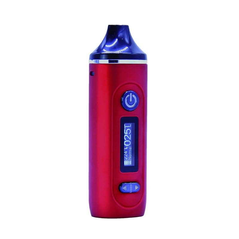 Anix Gemini Vaporizador de hierba seca, temperatura ajustable, batería de 2200mAh, cámara de calentamiento de horno de acero inoxidable, kit de pluma de vape de hierbas con pantalla OLED (Rojo)