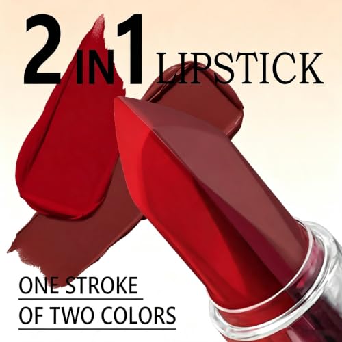 Image of Depuplum Nude Lipstick Matte Red Lipsticks for Women One Stroke Two Tone