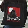 Willow Gifts Whitby Abbey Dracula Black Tote Bag Cotton Shopper - Bram Stoker 125th Anniversary Gothic Horror Novel Fiction Goth Vampire Transylvania Gift Present (Black) #1