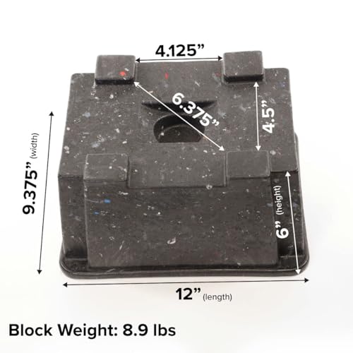Image of 4-Pack OX BLOX Heavy Duty Trailer Jack Block - Made in USA RV Leveling Blocks - Supports Up to 10,000 lbs - RV Jack Blocks for Any Tongue Jack, Post, Foot, or Stabilizer (Round or Square)