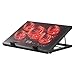 Kootek Laptop Cooling Pad, Laptop Cooler with 5 Quiet Fans for 12"-17" Computer PC Notebook Gaming Laptop Fan, Height Adjustable Laptop Cooling Stand Laptop Accessories, Red