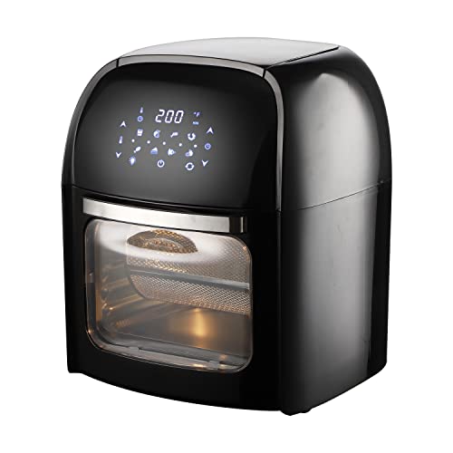 National NA-3004AFR 3-in-1 Air Fryer, Dehydrator & Rotisserie, 8 Preset Cooking Functions, 360° Rapid Air Circulation, 12.68-Quart (12L) Capacity, Auto Shut-off, LED Display and Touch Control